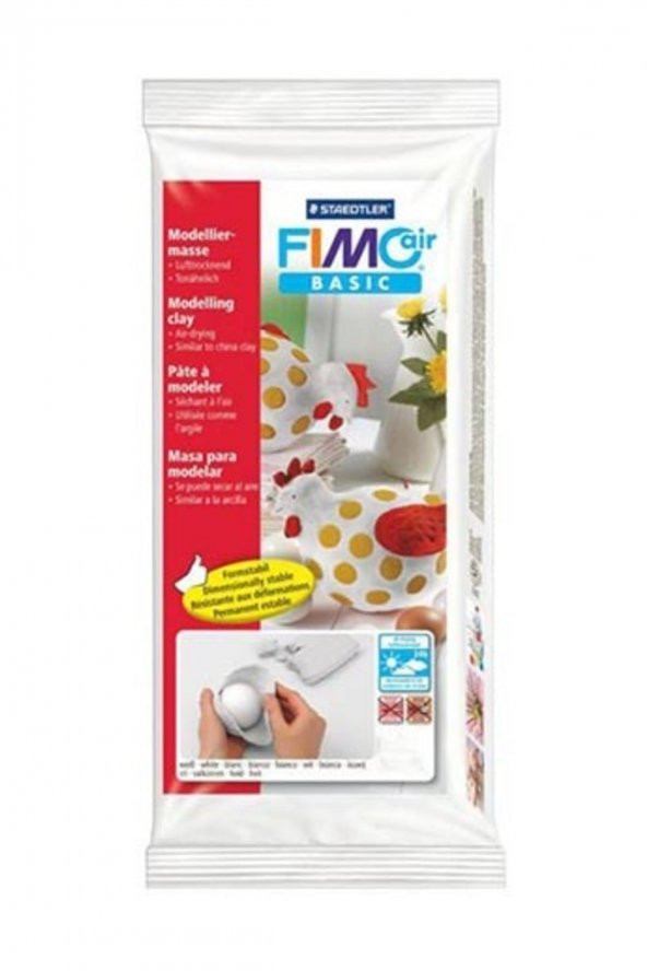 Fimo Air Basic Hava İle Kuruyan Modelleme Kili 1000 gr. BEYAZ ürün görseli 1