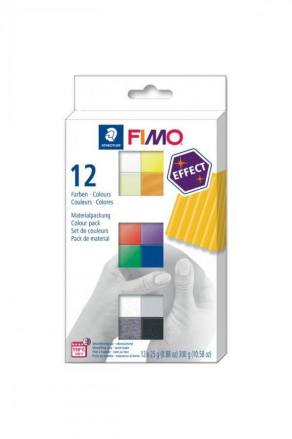 Staedtler Fimo Effect 25 gr x 12 Renk Polimer Kil Set C12-1 ürün görseli