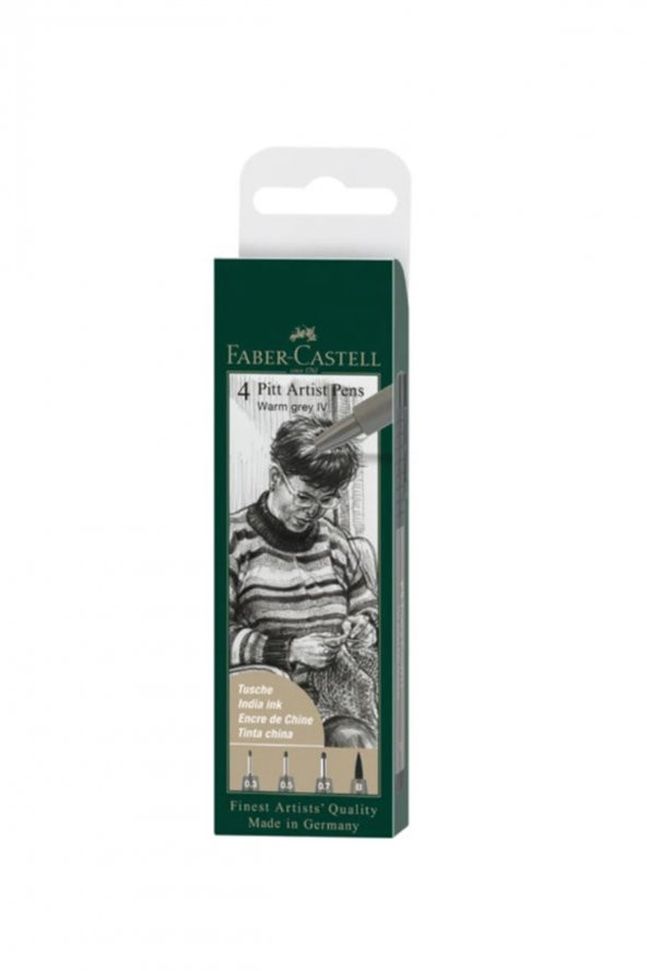 Faber Castell Pitt Artist Pen 4lü, Gri Tonları