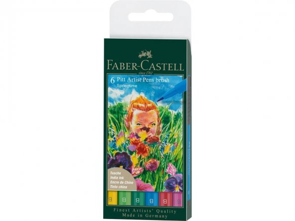 Faber Pitt Artist Pen Fırça Uç 6lı, Bahar Renkleri
