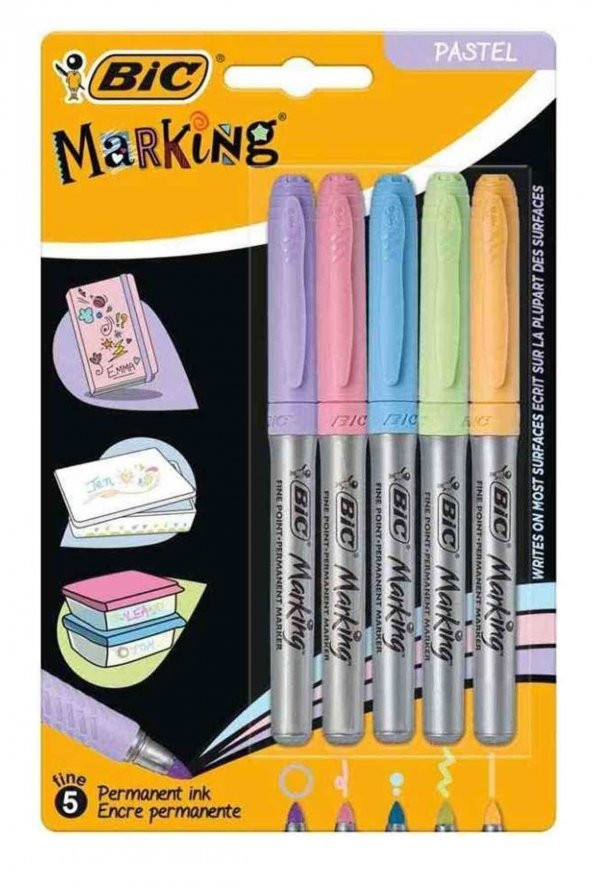 Bic Marking Pastel Permanent Markör Karışık 6Lı Blister