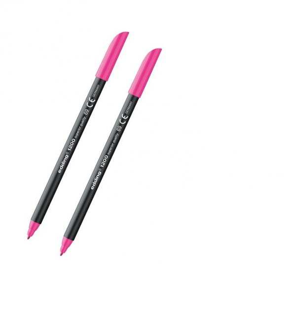 Edding 1200 Grafik Kalemi Fosforlu Pembe 2 Adet ürün görseli 1