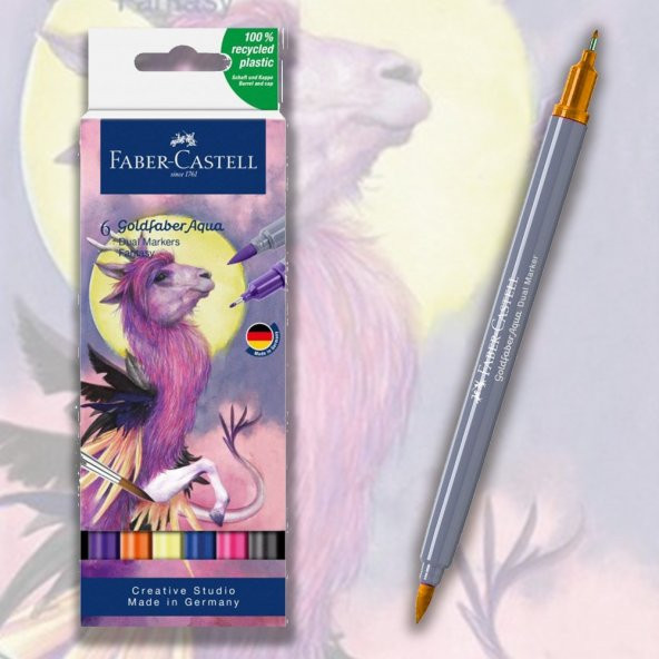Faber-Castell Gold Aqua Çift Uçlu Markör 6lı - Resim 2