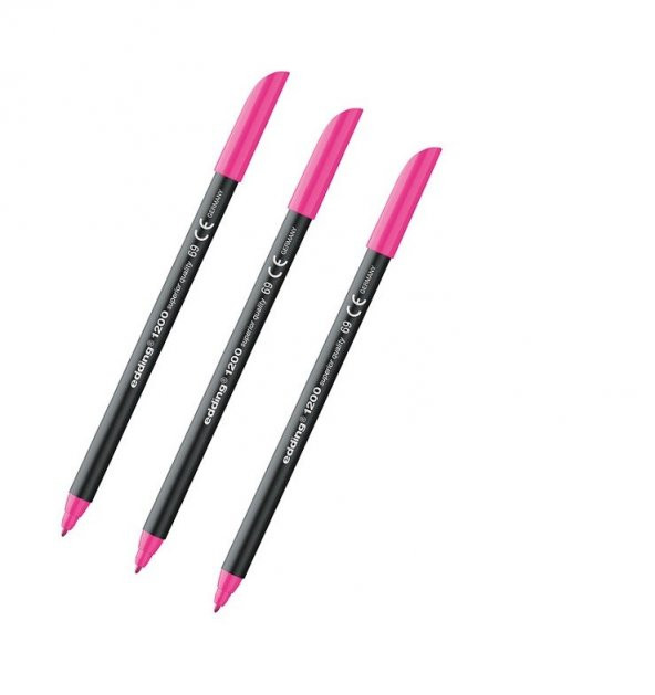 Edding 1200 Grafik Kalemi Fosforlu Pembe 3 Adet
