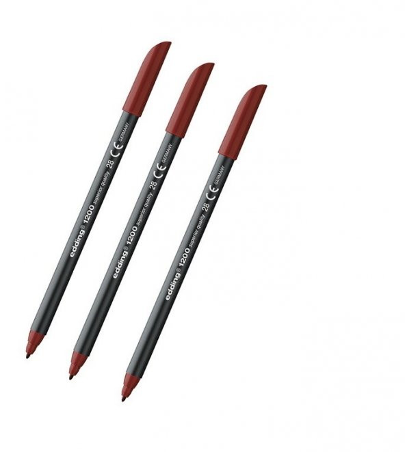 Edding 1200 Grafi̇k Kalemi̇ Koyu Kırmızı 3 Adet ürün görseli 1