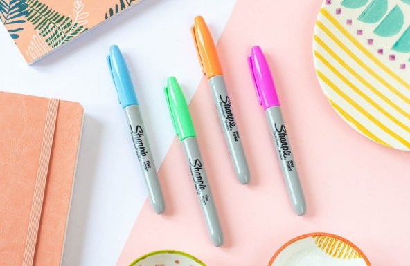 Sharpie Fine Permanent  Markör Pastel Renk  4Lü - Resim 2