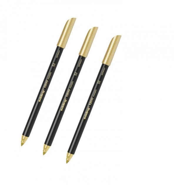 Edding 1200 Grafik Kalemi Metalik Altın  3 Adet ürün görseli 1