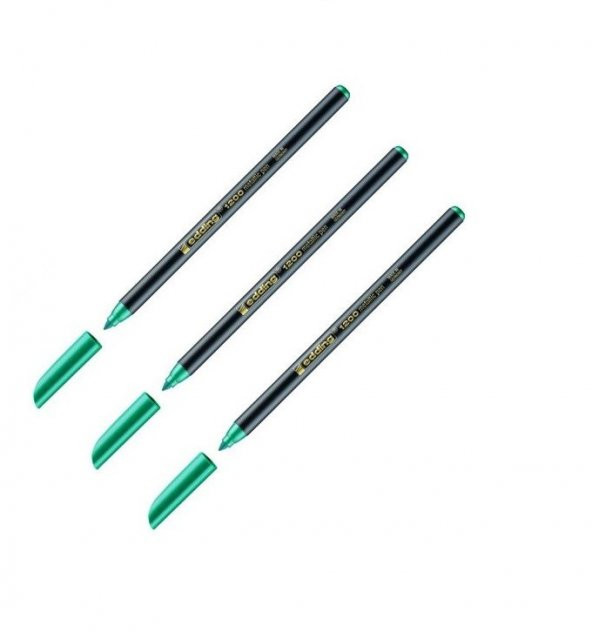 Edding 1200 Grafik Kalemi Metalik Yeşil 3 Adet ürün görseli 1