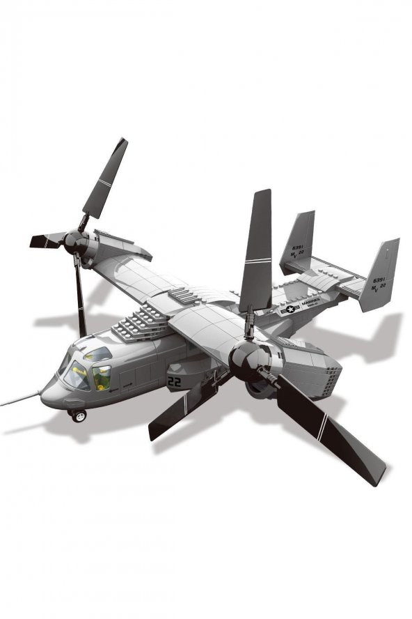 Wange Lego 605 Parça V - 22 Osprey Aircraft - Savaş Uçağı 5006