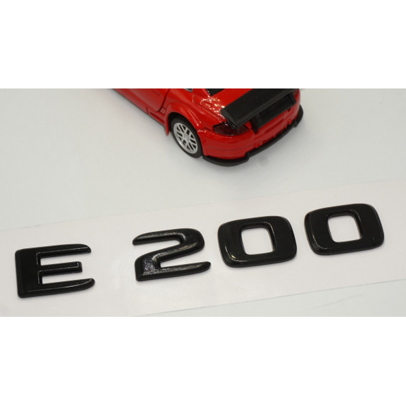E 200 Bagaj Parlak Siyah ABS 3M 3D Yazı Logo - Resim 3