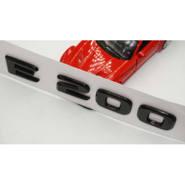 E 200 Bagaj Parlak Siyah ABS 3M 3D Yazı Logo - Resim 4