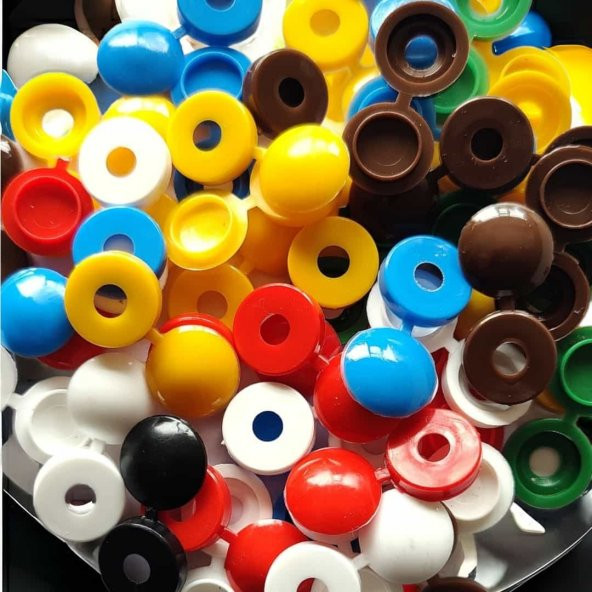 25 Adet Menteşeli Beyaz Plastik Vida Kapağı, Vida Gizleme Kapağı, Vida Kapağı, Mobilya Vida Kapağı - 4