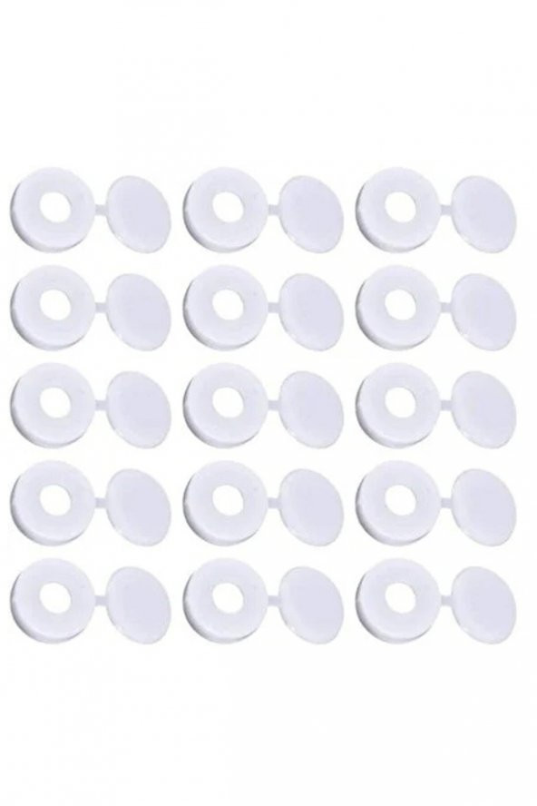 25 Adet Menteşeli Beyaz Plastik Vida Kapağı, Vida Gizleme Kapağı, Vida Kapağı, Mobilya Vida Kapağı - 6