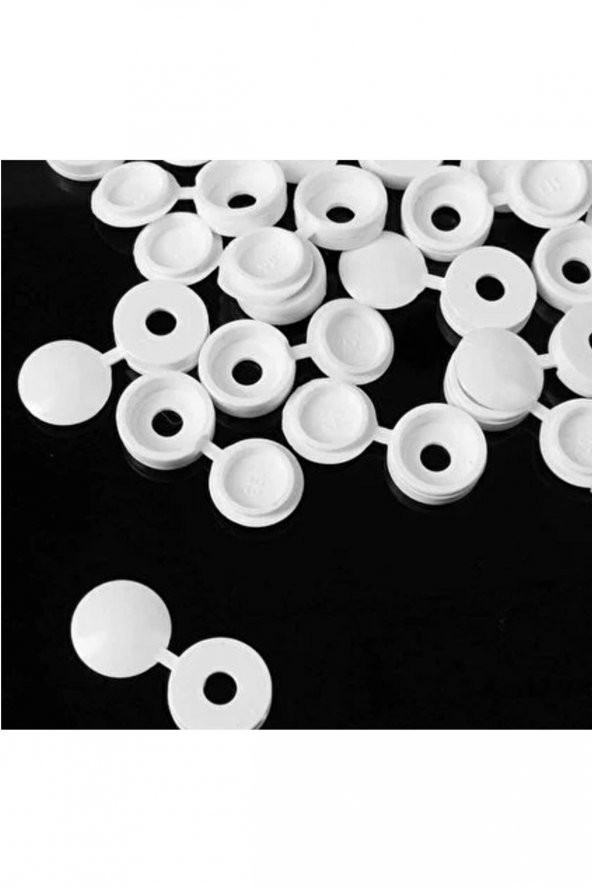 25 Adet Menteşeli Beyaz Plastik Vida Kapağı, Vida Gizleme Kapağı, Vida Kapağı, Mobilya Vida Kapağı - 7