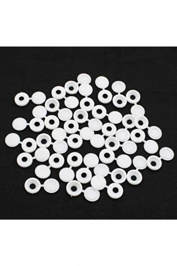 25 Adet Menteşeli Beyaz Plastik Vida Kapağı, Vida Gizleme Kapağı, Vida Kapağı, Mobilya Vida Kapağı - 8
