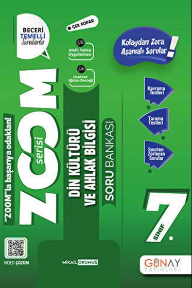 Günay 7.Sınıf Zoom Serisi Din Kültürü Soru Bankası 2025