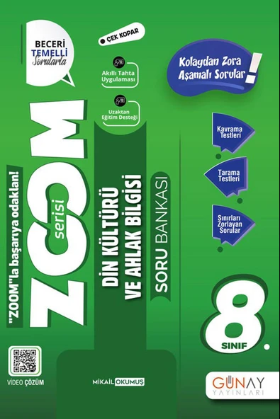Günay 8.Sınıf Zoom Serisi Din Kültürü ve Ahlak Bilgisi Soru Bankası (2022-2023)