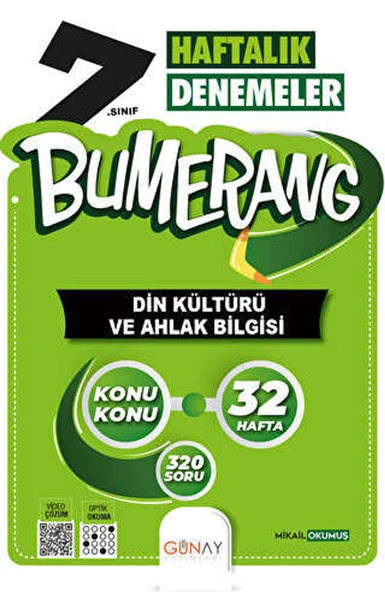 Günay 7.Sınıf Bumerang Din Kültürü Haftalık Denemeler