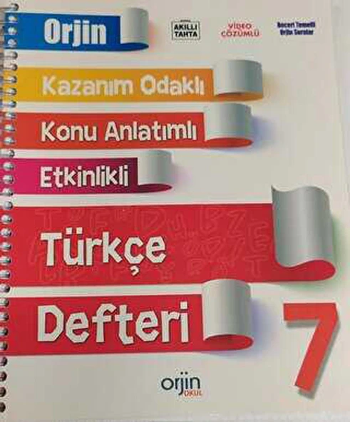 Orjin 7.Sınıf Türkçe Defter