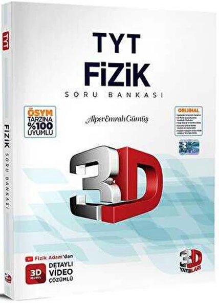 3D TYT 3D Fizik Tamamı Video Çözümlü Soru Bankası 2025