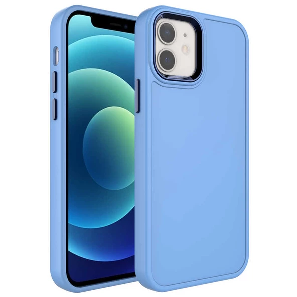 Gpack Apple iPhone 12 Kılıf Botox Mat Silikon Renkli Parlak Tuşlu - 2