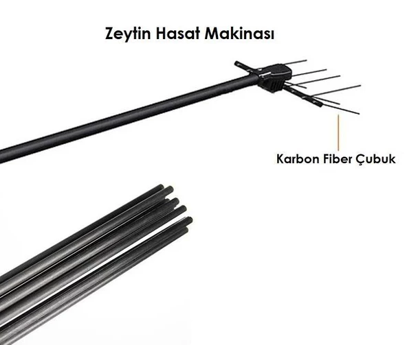 Elia - Olivpower - Taral - Sak 934 Zeytin Hasat Makinası Karbon Fiber Çubuk - 5 mm 10 Adet - 4