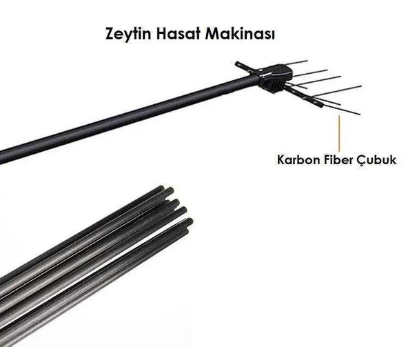 Elia - Olivpower - Taral - Sak 934 Zeytin Hasat Makinası Karbon Fiber Çubuk - 5 mm 10 Adet - 2
