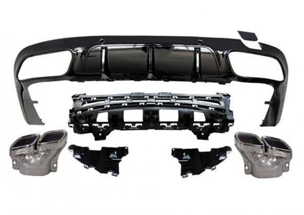 MERCEDES C257 CLS SERİSİ CLS63 AMG DİFÜZÖR + EGZOZ UCU SETİ