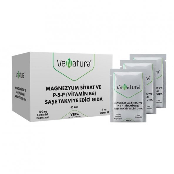 Magnezyum Sitrat ve P-5-P (Vitamin B6) Takviye Edici Gıda 60 Saşe