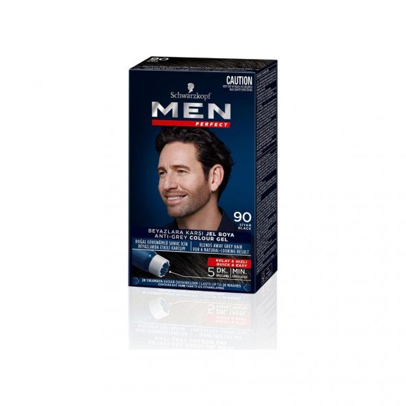 Schwarzkopf Men Perfect Erkek Saç Boyası 90 - Siyah - 2