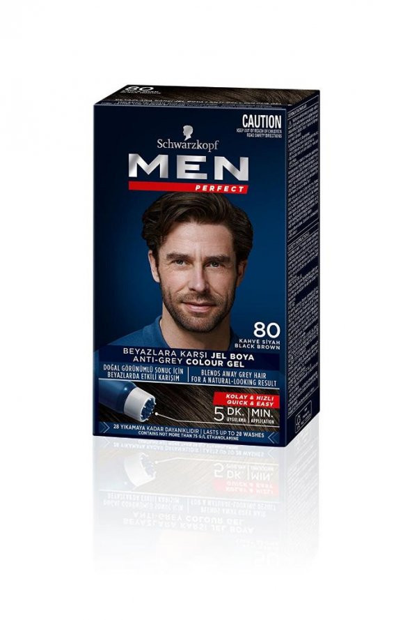 Schwarzkopf Men Perfect Erkek Saç Boyası 80 - Kahve Siyah 2 Adet - 3