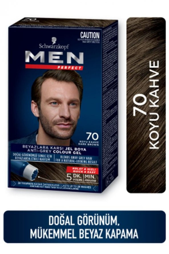 Schwarzkopf Men Perfect Erkek Saç Boyası 70 - Koyu Kahve 2 Adet - 5