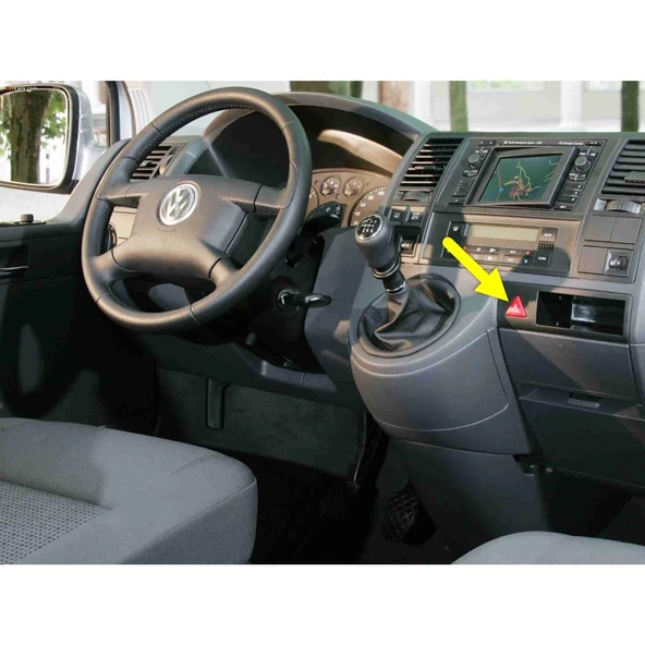 VW Transporter 2004-2010 Kırmızı Üçgen Dörtlü Flaşör Düğmesi 6Y0953235