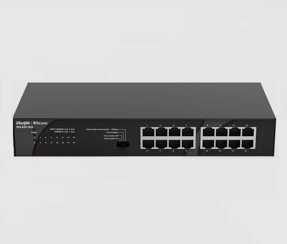 Ruijie Reyee RG-ES116G 16 Port 101001000 Gigabit Ethernet Tak Çalıştır Switch Metal Kasa