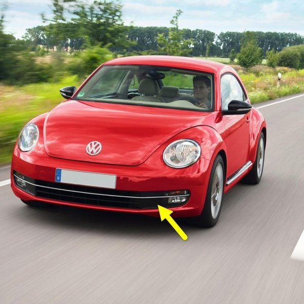 VW Beetle 2012-2016 Ön Tampon Sol Sis Farı Kapağı Kromlu 5C5854661C