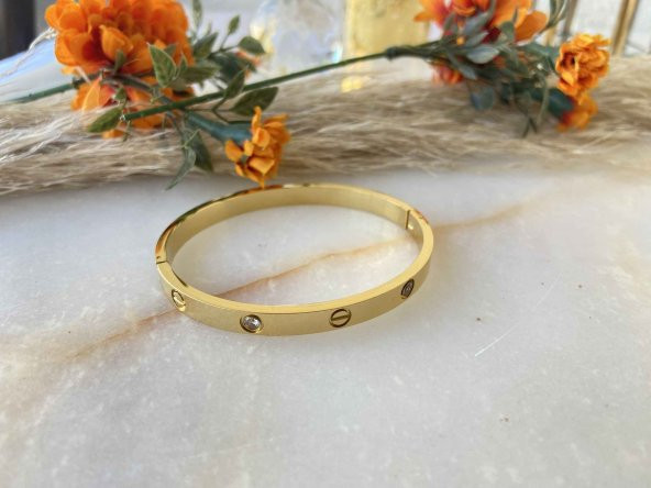 Aksesuar Çarşısı Çelik Charm Kelepçe Gold - 2