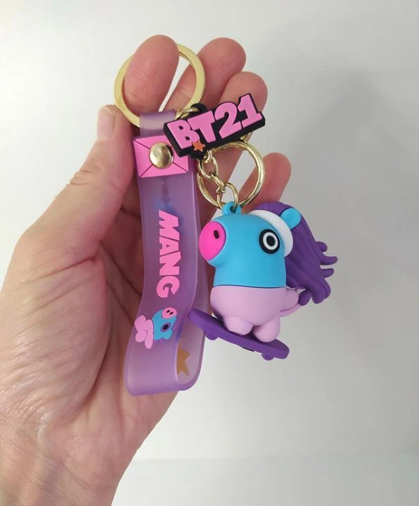 BTS Mang Silikon Anahtarlık Çanta Süsü Oyuncak Araba Süsü - 2