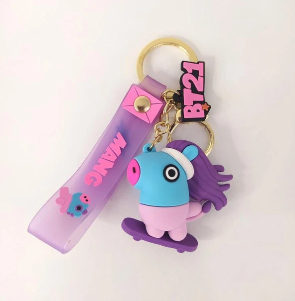 BTS Mang Silikon Anahtarlık Çanta Süsü Oyuncak Araba Süsü - 3