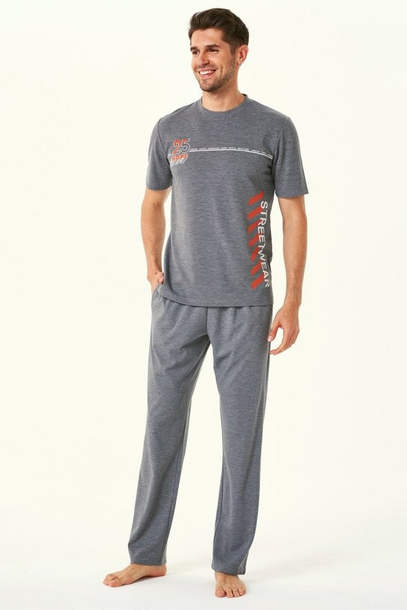 Erkek Streetwear Nakışlı Pijama Takım 4508 ürün görseli