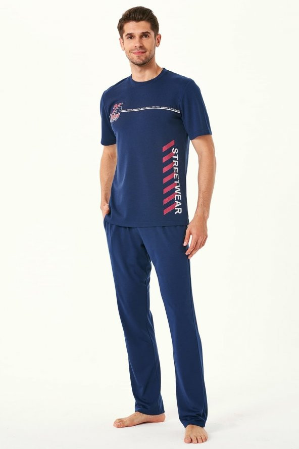 Erkek Nakışlı Pijama Takım 4508