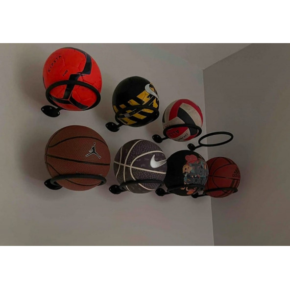 Basketbol Futbol Top Tutucu  Motosiklet Kaskı Çiçek Saksısı Duvar Rafı Top Tutucu Raf - 5