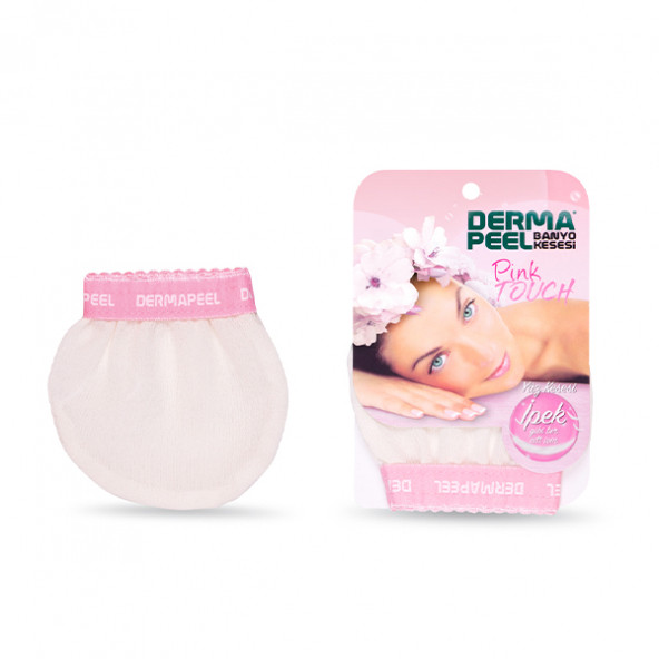 Dermapeel Doğal İpek Banyo Kesesi + Pink Touch Yüz Kesesi Set - 3