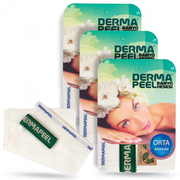 Dermapeel Orta Kalın Floş Banyo Kesesi 3lü set