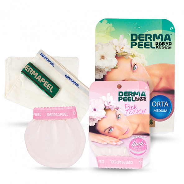 Dermapeel Orta Banyo Kesesi + Pink Touch Yüz Kesesi Set