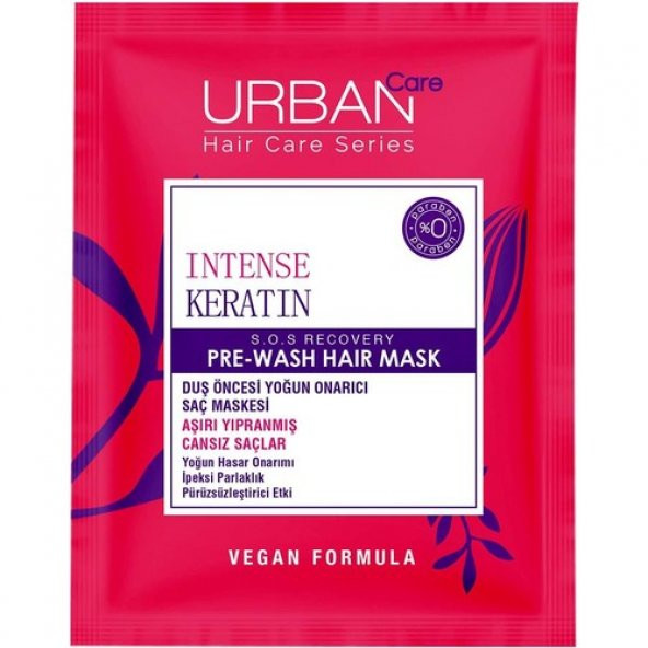 URBAN Care Intense Keratin Aşırı Yıpranmış Saçlar Onarıcı Duş Öncesi Saç Bakım Maskesi-Vegan -50ML - 2
