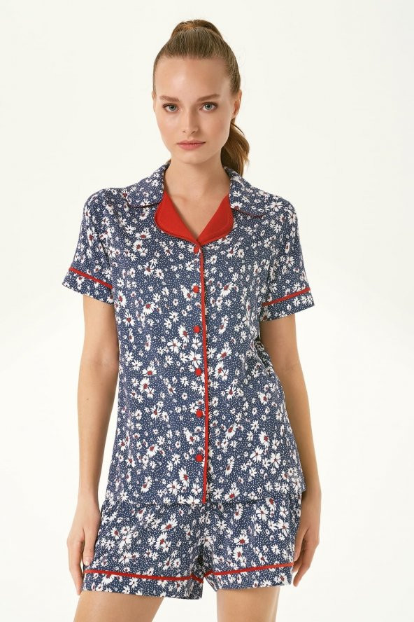 Kadın Önden Düğmeli Şortlu Takımı 4449 ürün görseli