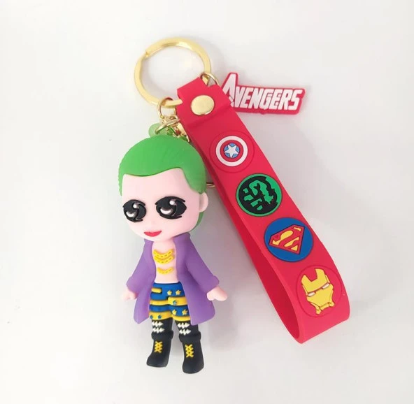 Joker Silikon Anahtarlık Çanta Süsü Oyuncak Araba Süsü - Resim 3