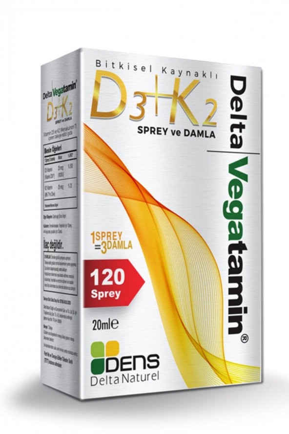Delta Vegatamin D3+K2 120 Sprey