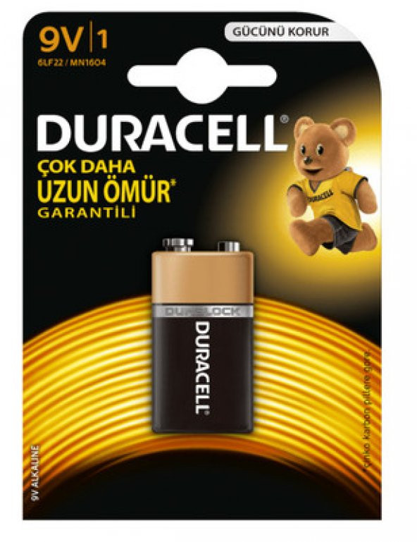 Duracell 9 Volt Pil Alkalin Tekli Paket