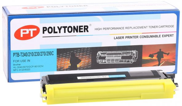 Brother TN-240 TN-270 TN-290 Mavi Polytoner HL 3040 3070 DCP 9010 MFC 9120 9320